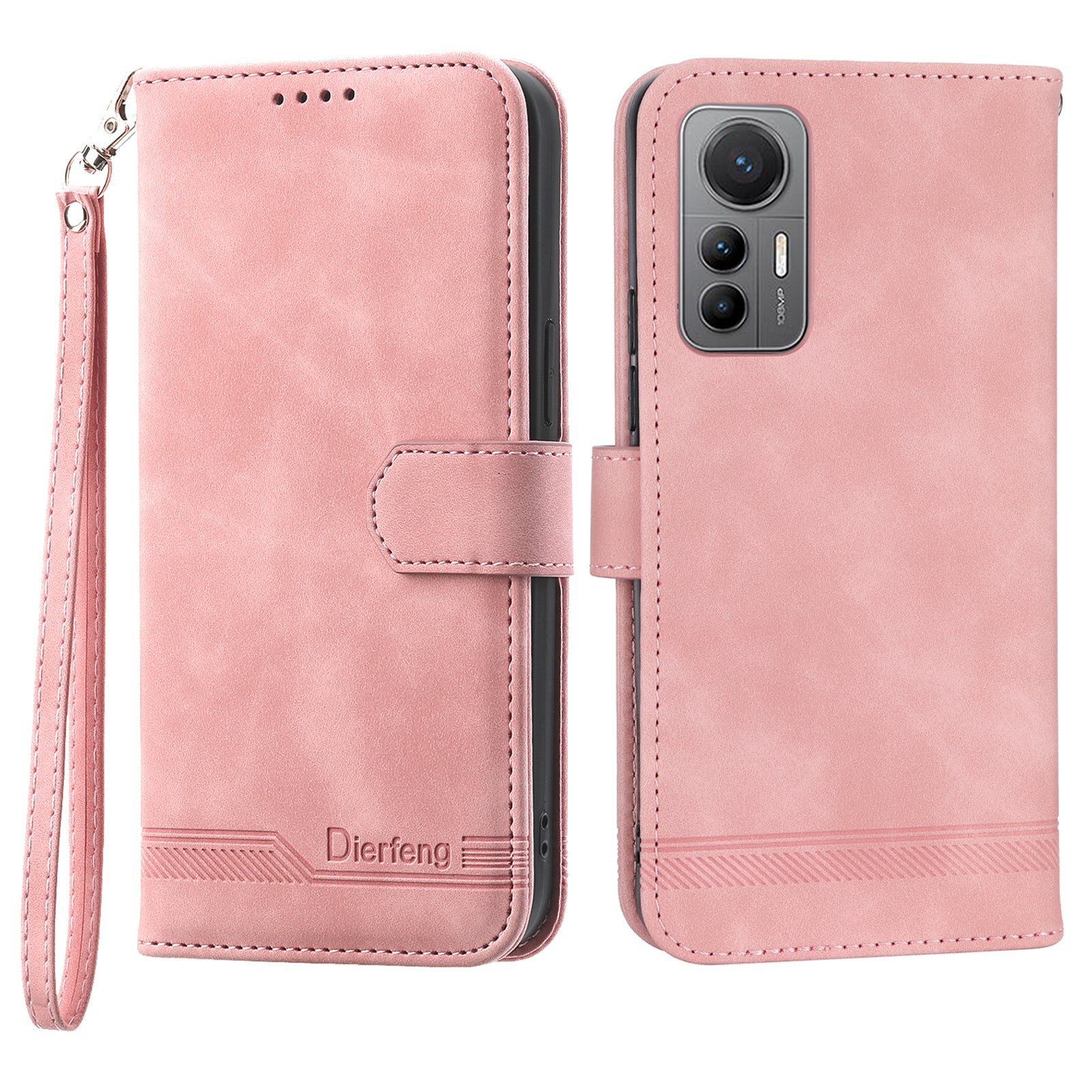 DIERFENG DF-03 For Xiaomi 12 Lite 5G Leather Phone Case Wallet Lines Imprinted Pattern Phone Stand Cover DIERFENG DF-03 For Xiaomi 12 Lite 5G Leather Phone Case Wallet Lines Imprinted Pattern Phone Stand Cover